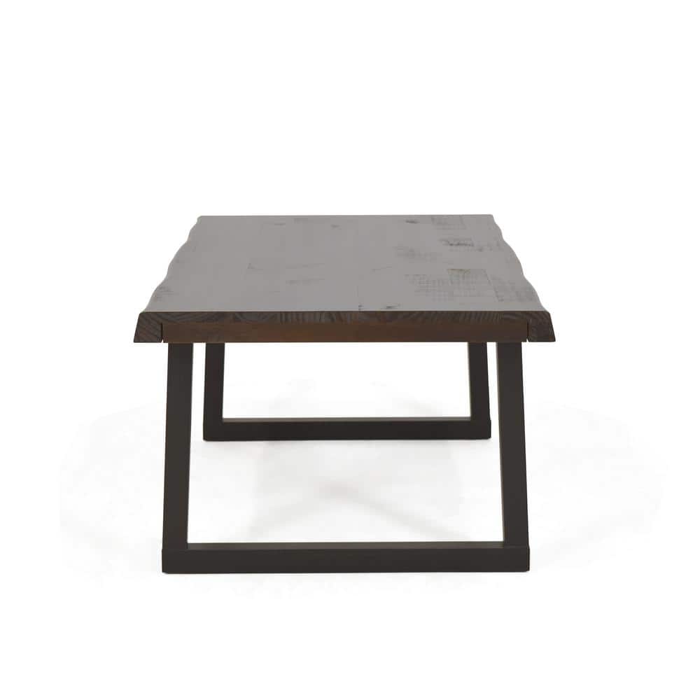 Transitional Cherry and Ebony Wood Rectangular Cocktail Table