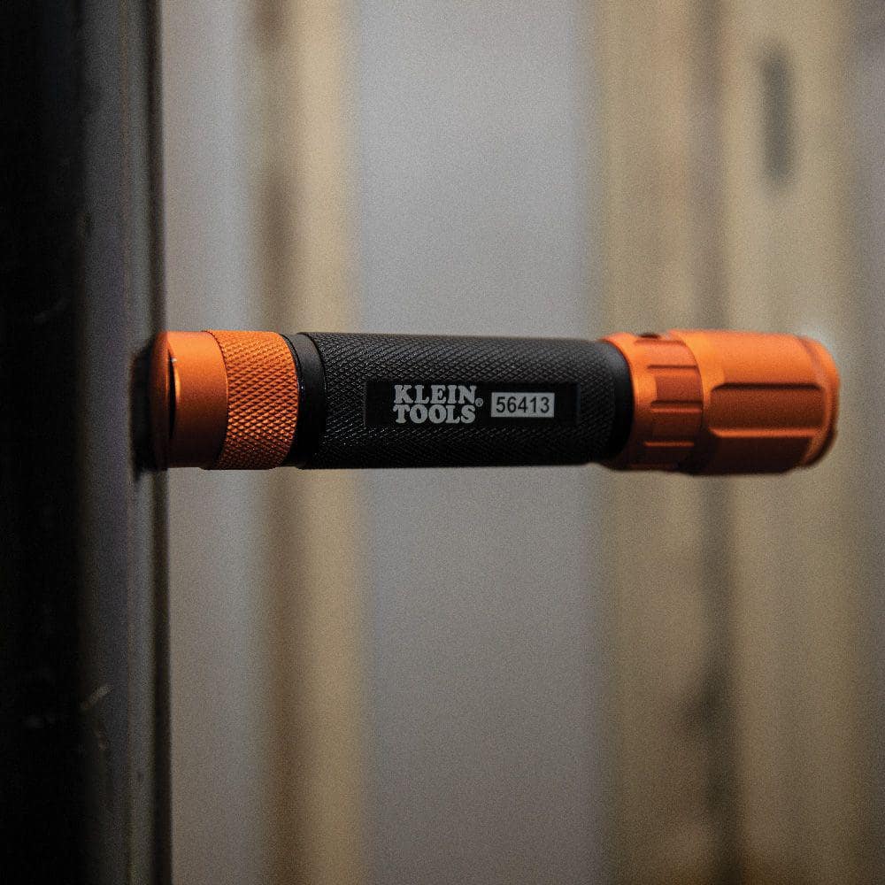 Rechargeable Black and Orange LED Flashlight with Holster