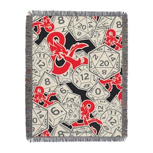 Hasbro-Dungeon and Dragons - Logo Dice - Woven Tapestry Throw Blanket