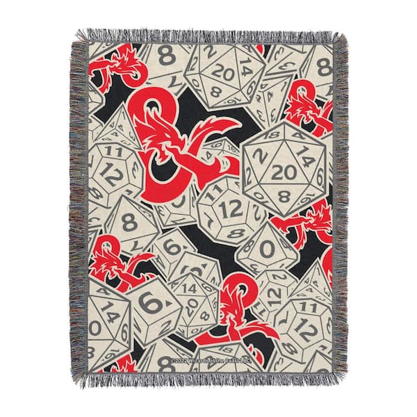THE NORTHWEST GROUP Hasbro-Dungeon and Dragons - Logo Dice - Woven Tapestry Throw Blanket