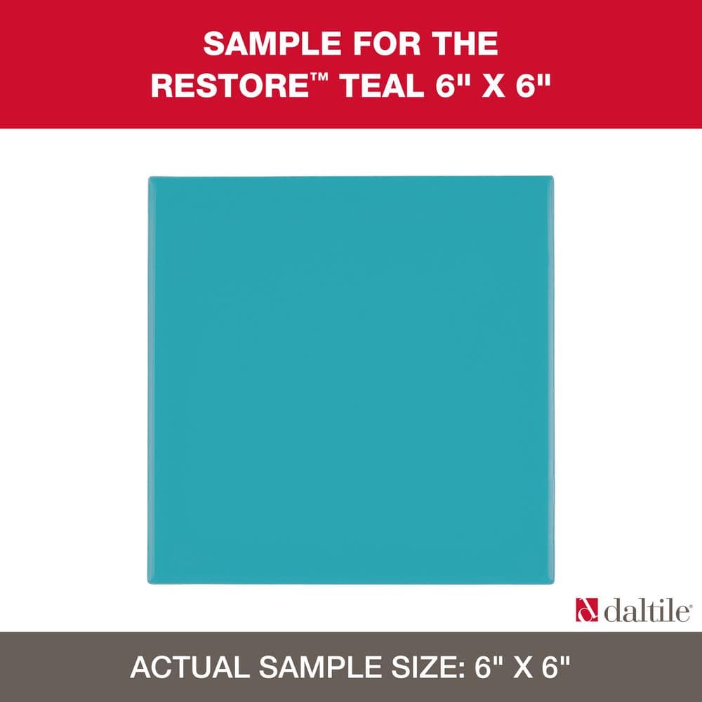 Daltile Restore Teal 6 in. x 6 in. Glazed Ceramic Sample Tile ...