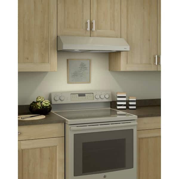 Range Hood 30 in Bisque Under Cabinet Over Stove Exhaust Vent Fan With Light 