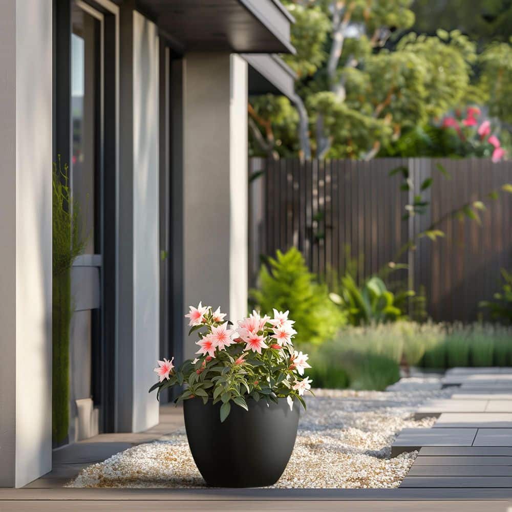 14.5 in. Medium Charcoal Black Concrete Round Planter / Pot with Drainage Holes price history on PriceWatchPro