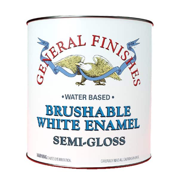 General Finishes 1 gal. Semi Gloss Interior Wood Brushable White Enamel