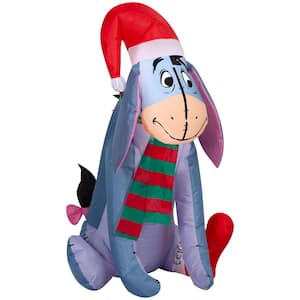 3.5 ft. Tall x 2 ft. W Christmas Inflatable Airblown-Eeyore with Santa Hat and Stocking