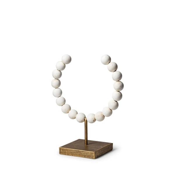 HomeRoots 12 in. White Petite Beaded Sculpture