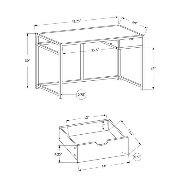 IRIS 15.74 in. W OWD-1060 Simple Design, Basic Computer Desk Laptop Table,  Office Desk, Black Study Table 596677 - The Home Depot