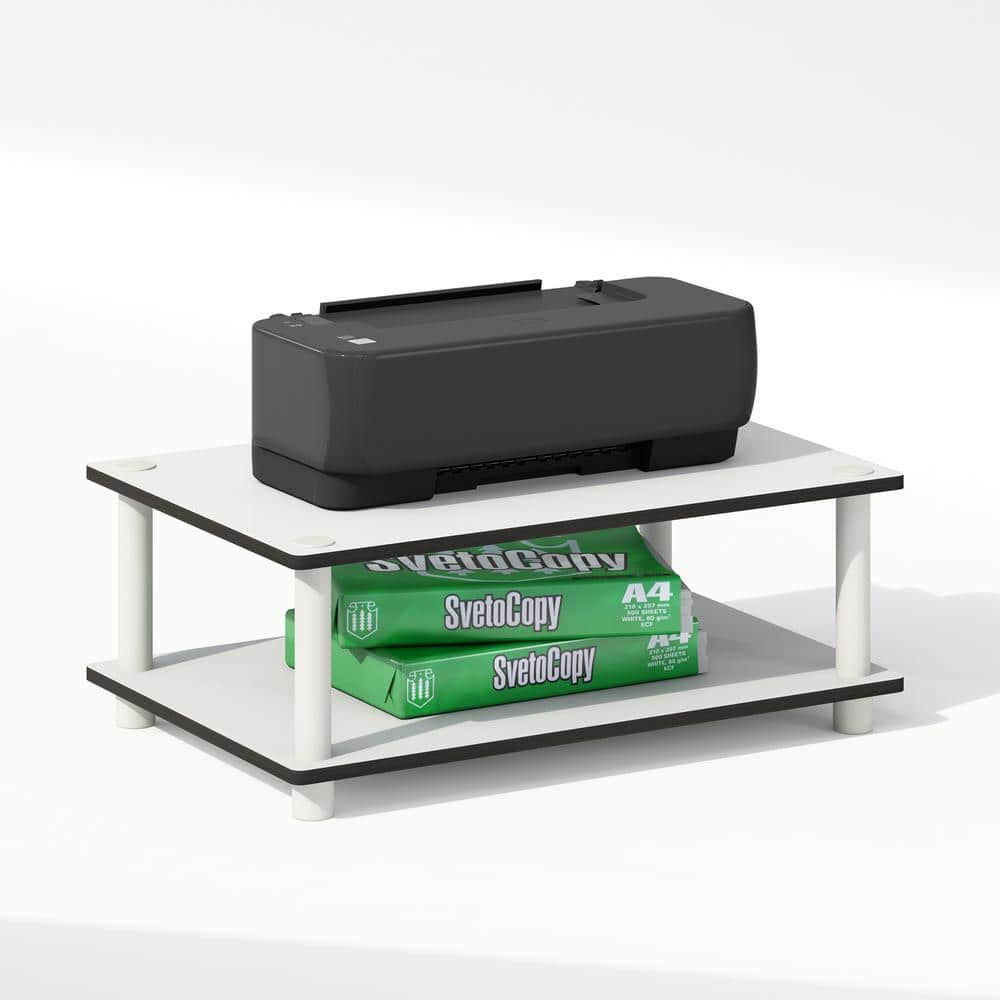 White Composite Wood 2-Tier Multipurpose Printer Stand