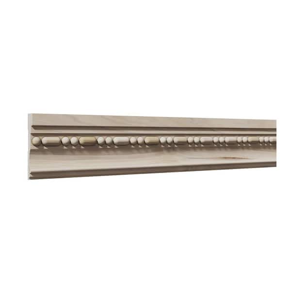 . 69 in. D x 4 in. W x 92 in. L Unfinished Poplar Wood Stratford Embossed Chair Rail Moulding
