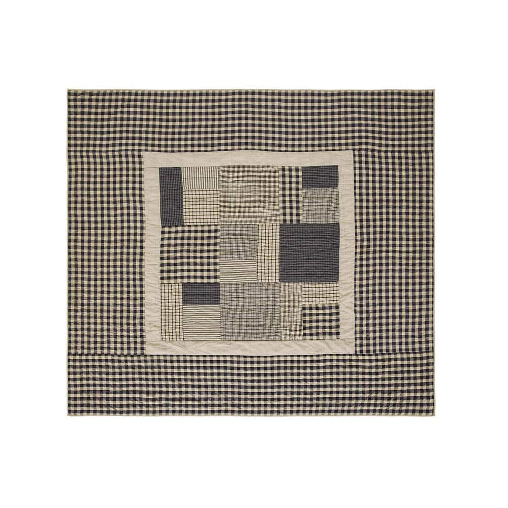 King Navy Cotton Reversible Patchwork Quilt