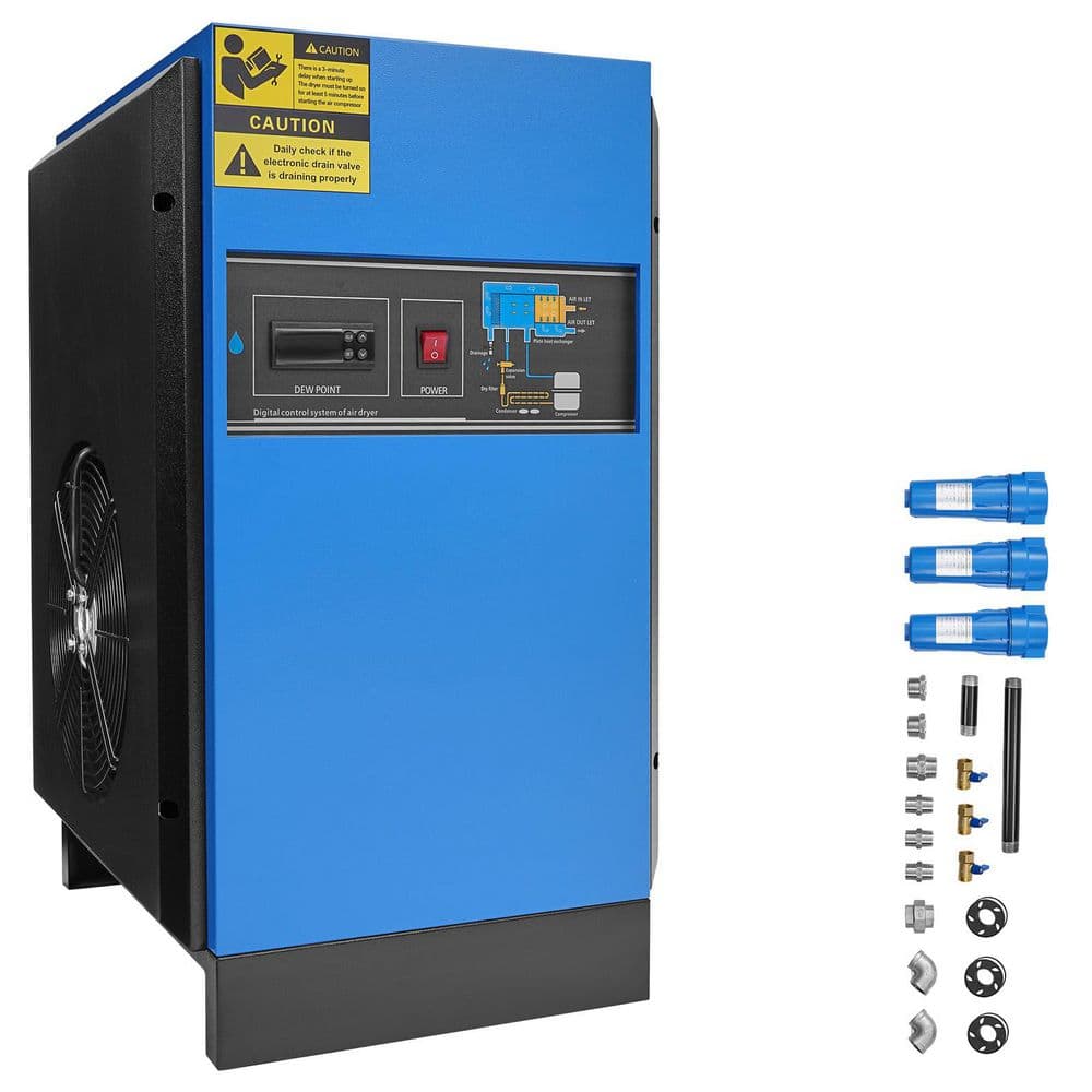 SKYSHALO Compressed Air Dryer, 125 CFM Refrigerated Electric Air