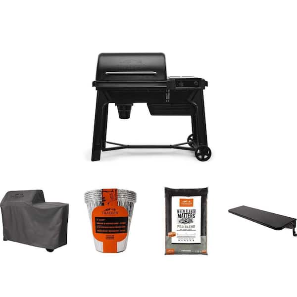 Woodridge Wi-Fi Pellet Grill, Cover, P.A.L. Shelf, Pellets 30 lb and Keg Liner 5 Pack