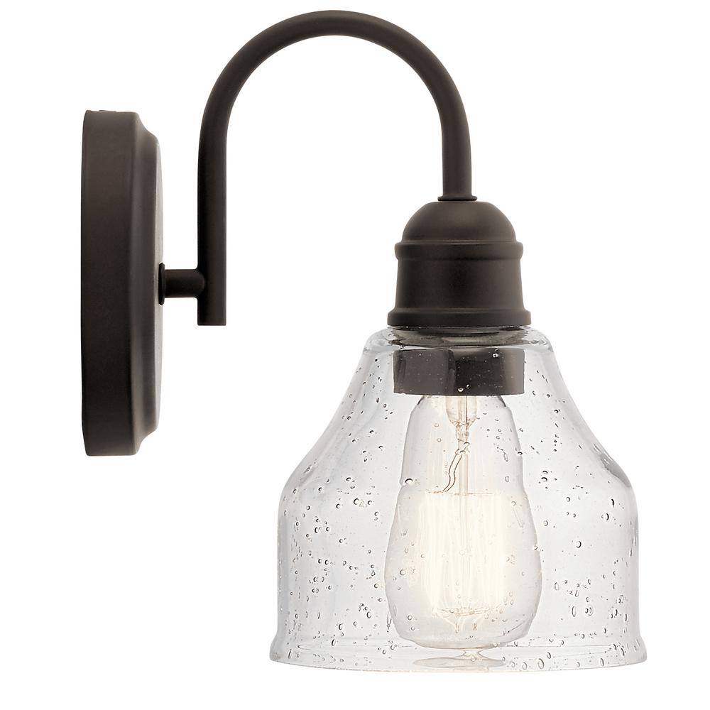 Avery Distressed Bronze 9.25" Wall Sconce with Clear Glass