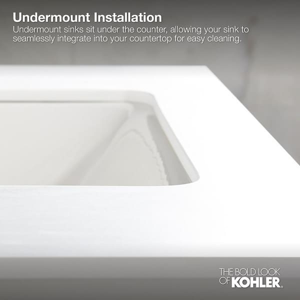 KOHLER Tahoe Drop-In Cast Iron Bathroom Sink in Biscuit with Overflow Drain