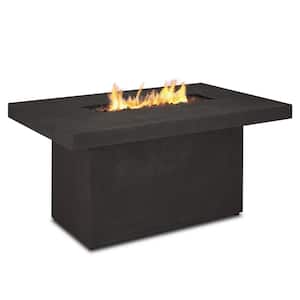 Ventura 50 in. x 24 in. Rectangle MGO Propane Fire Pit in Kodiak Brown with Natural Gas Conversion Kit