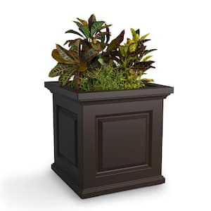 Nantucket 20 in. Square Self-Watering Espresso Polyethylene Planter