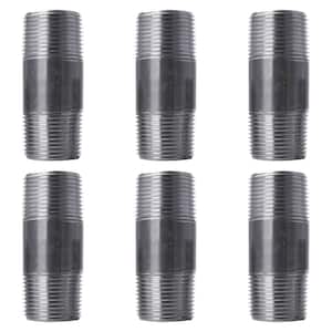1 in. x 3-1/2 in. Black Industrial Steel Grey Plumbing Nipple (6-Pack)