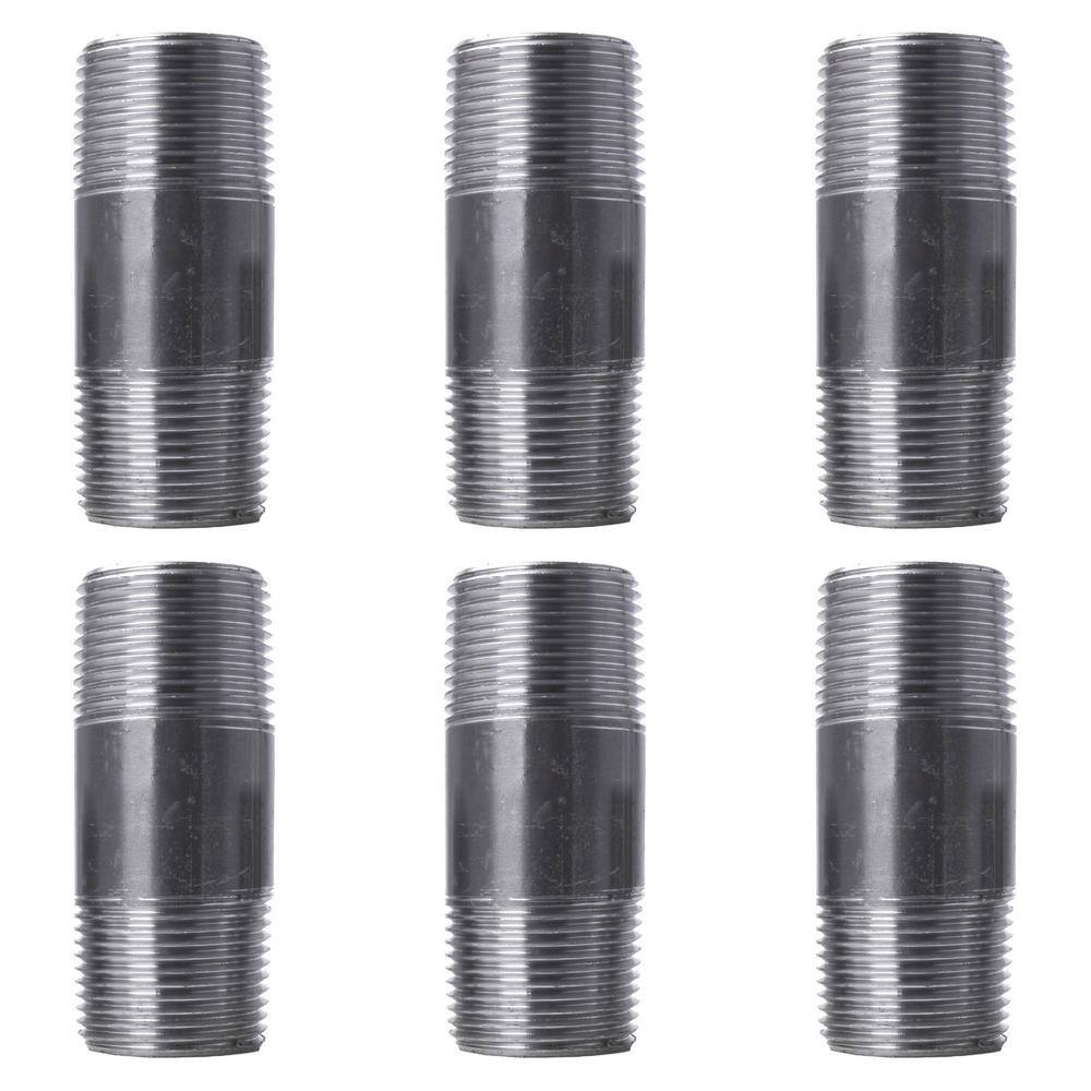 1 in. x 3-1/2 in. Black Industrial Steel Grey Plumbing Nipple (6-Pack) price history on PriceWatchPro
