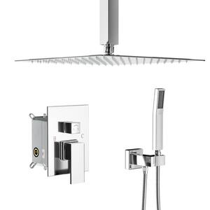 Leach 2-Spray Patterns 10 in. Ceiling Mount Dual Shower Heads in Chrome