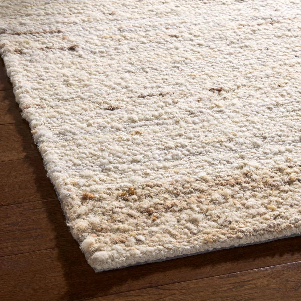 Ivory and Beige Handmade Wool 8' x 10' Area Rug