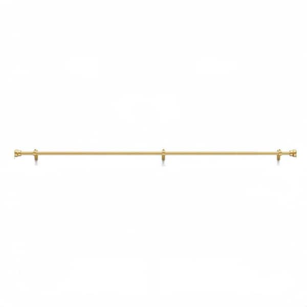 32-144 in. Curtain Rods Heavy Duty Adjustable Curtain Rod for Windows, Extra Long Window Treatment Rods, Gold