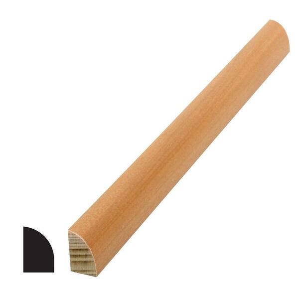 Alexandria Moulding WM 126 1/2 in. x 3/4 in. Prefinished Maple Wood Shoe Baseboard Moulding