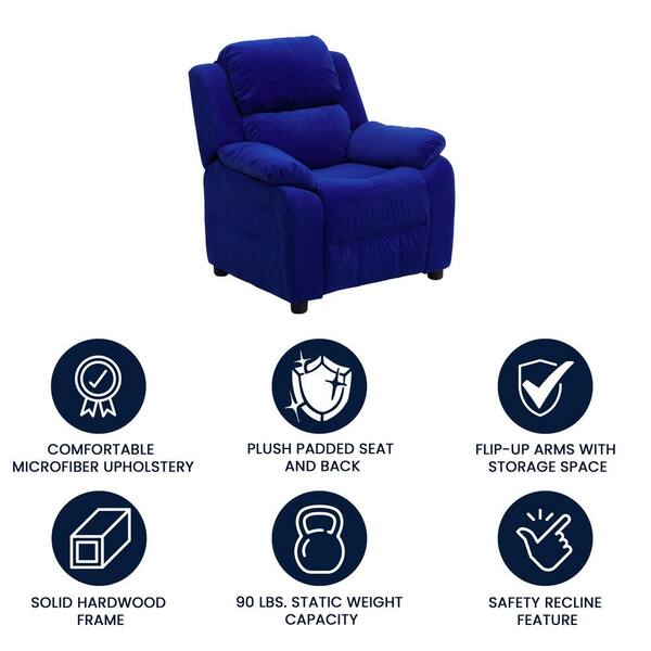 Flash Furniture 18-in Blue Upholstered Kids Accent Chair
