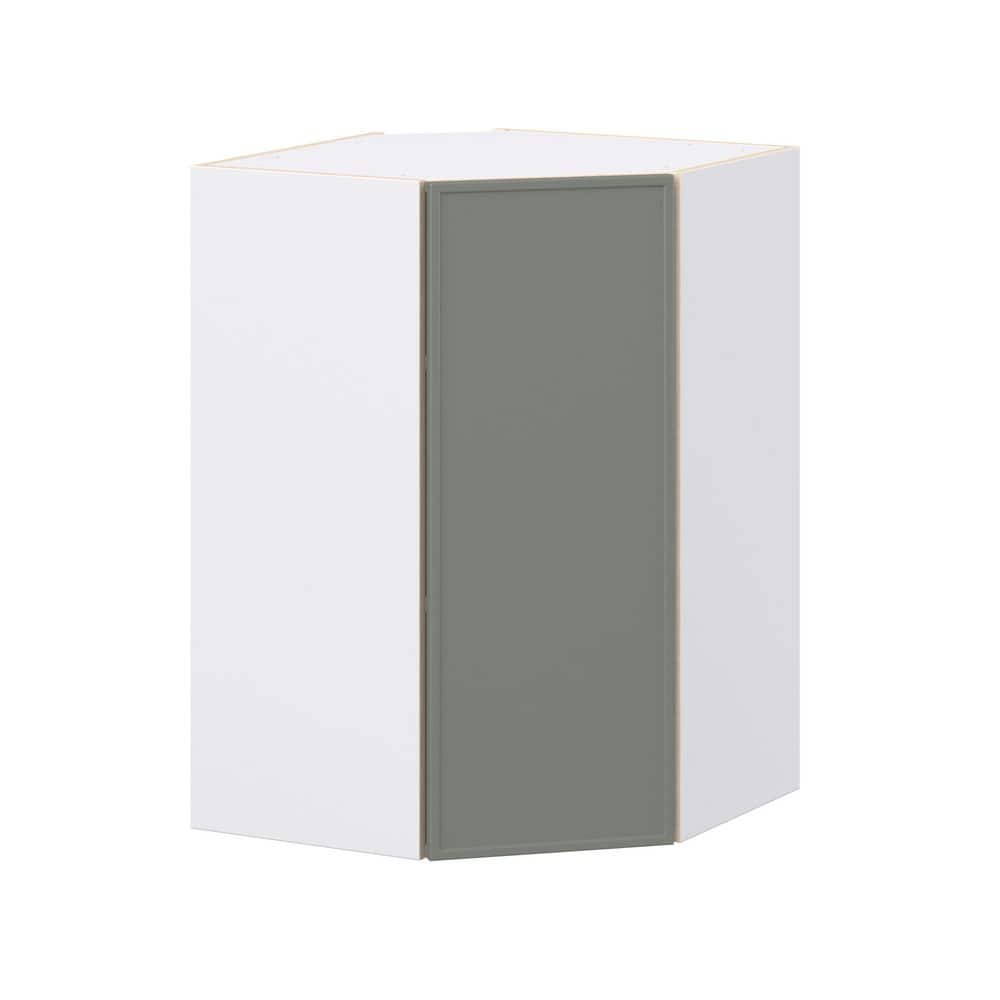 Fairview 24 in. W x 14 in. D x 35 in. H Assembled Slim Shaker Diagonal Corner Kitchen Cabinet in Moss Green price history on PriceWatchPro