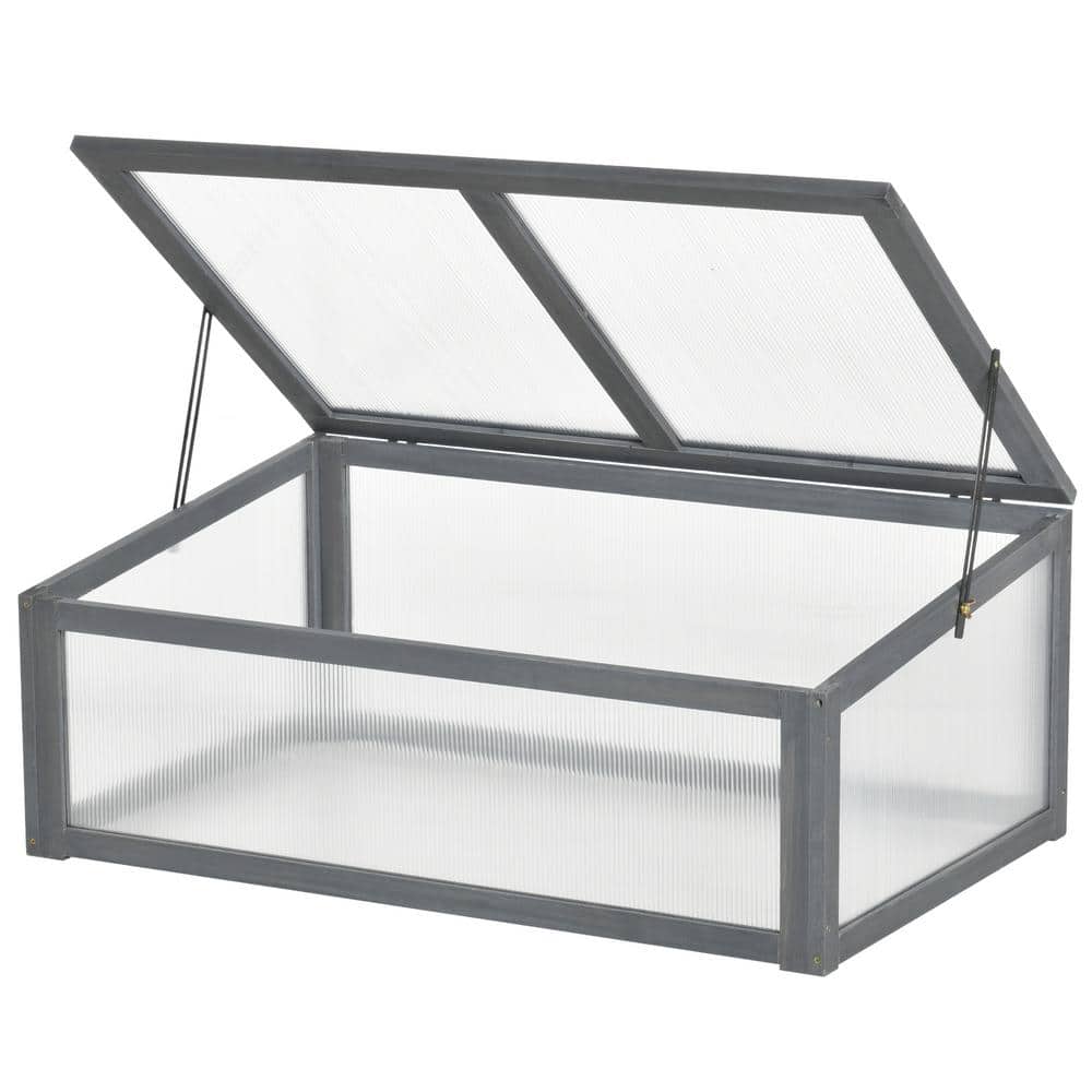 3.27 ft. x 2.12 ft. x 1.31 ft. Wooden Framed Greenhouse Polycarbonate Cold 