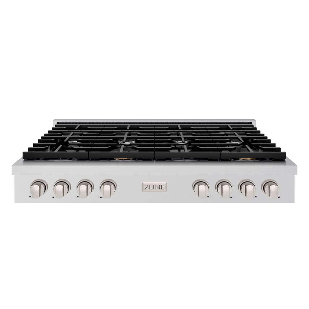 Paramount 48 in. 8-Burner Porcelain Cooktop in Stainless Steel