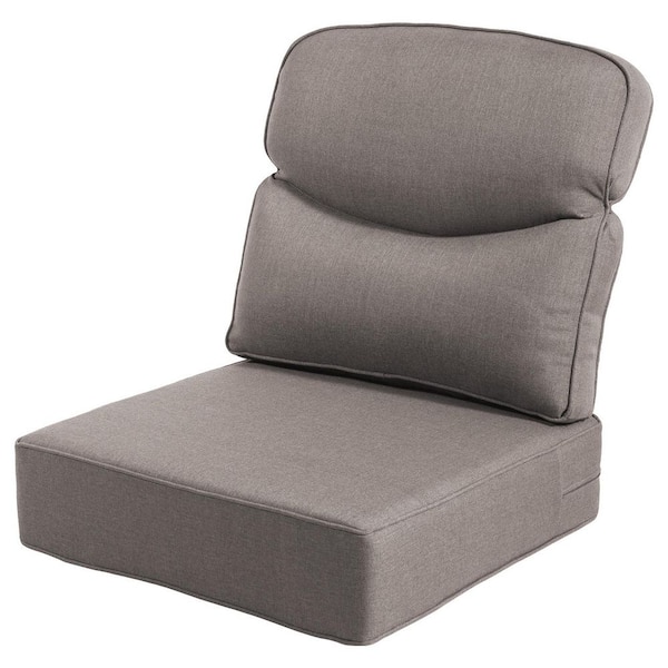 Light Relax Gray 24 x 24 Outdoor 2-Piece Deep Seating Outdoor Lounge Chair Cushion Set