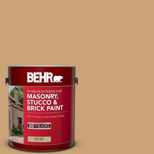 BEHR 1 gal. #BXC-70 Fresh Sawdust Flat Interior/Exterior Masonry, Stucco and Brick Paint