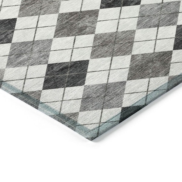 Chantille Machine Washable Indoor/Outdoor Abstract ACN2237 Gray 1 ft. 8 in. x 2 ft. 6 in. Accent Rug