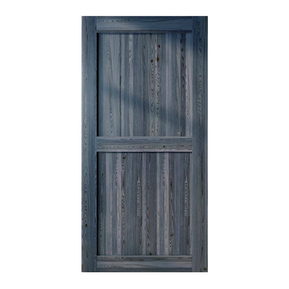 48 in. x 84 in. H-Frame Navy Solid Natural Pine Wood Panel Interior Sliding Barn Door Slab witH-Frame price history on PriceWatchPro