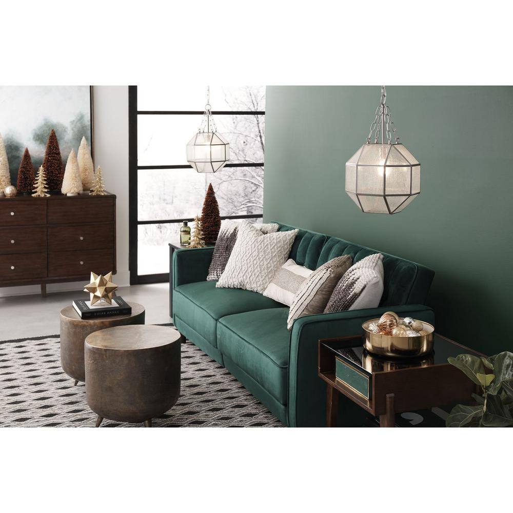 Mauldin 19.88'' Vintage Brushed Nickel Pendant with Seeded Glass