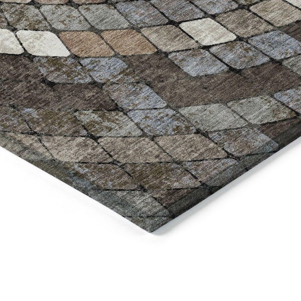 Chantille Machine Washable Indoor/Outdoor Abstract ACN2216 Brown 1 ft. 8 in. x 2 ft. 6 in. Accent Rug