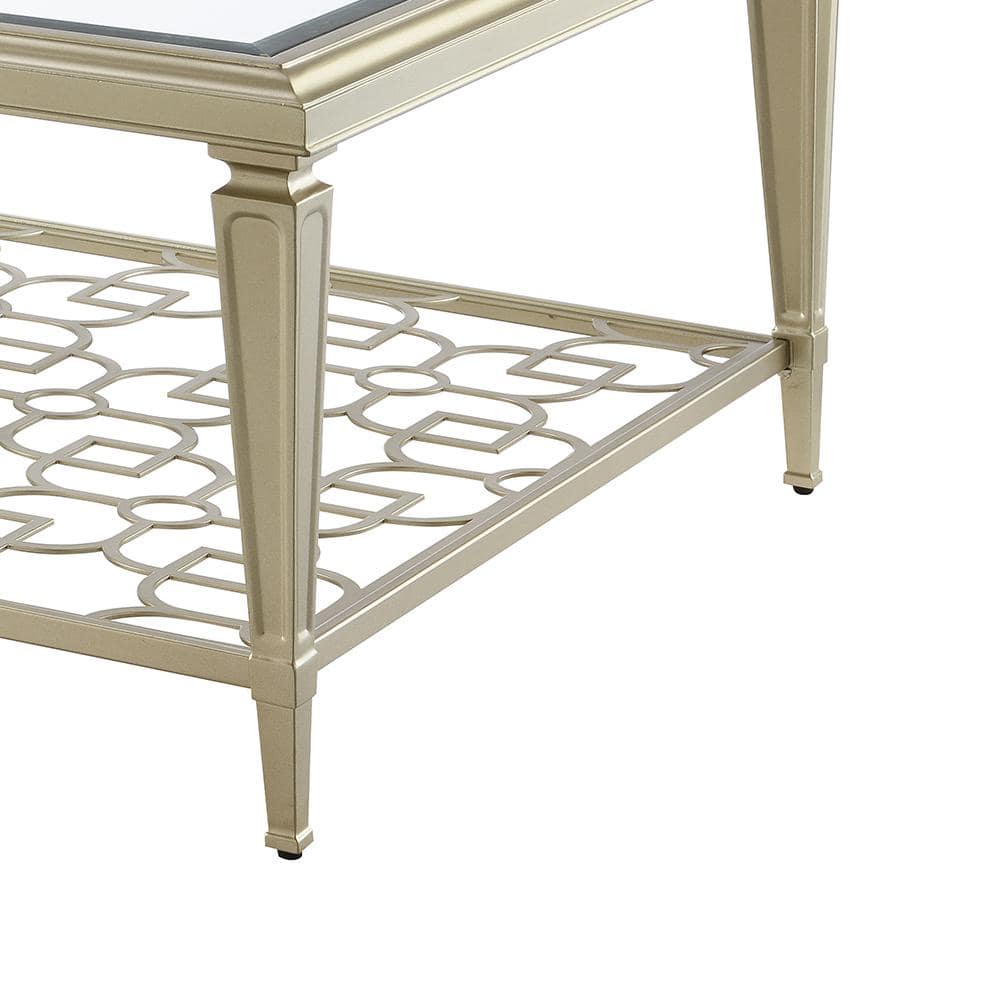 Zaba Silver and Clear Glass Rectangular Coffee Table
