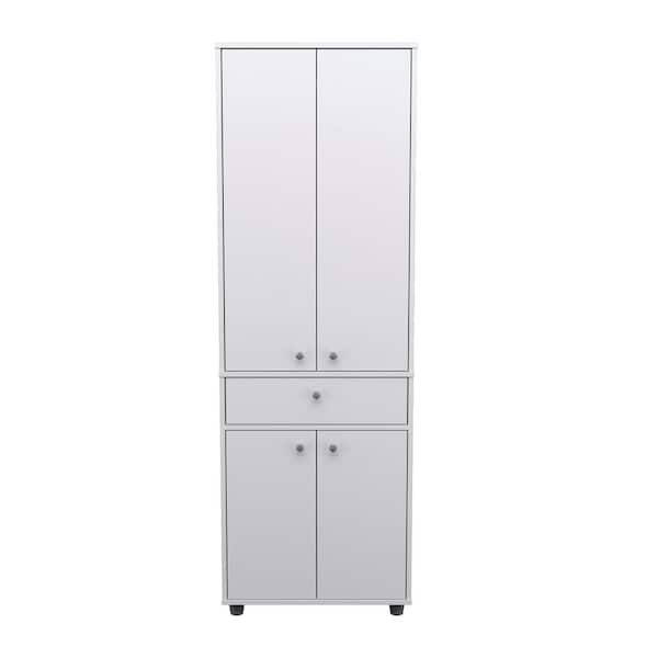 inval america LLC 23.62 in. W x 17.17 in. D x 70.47 in. H Kitchen Storage Cabinet and Pantry in White