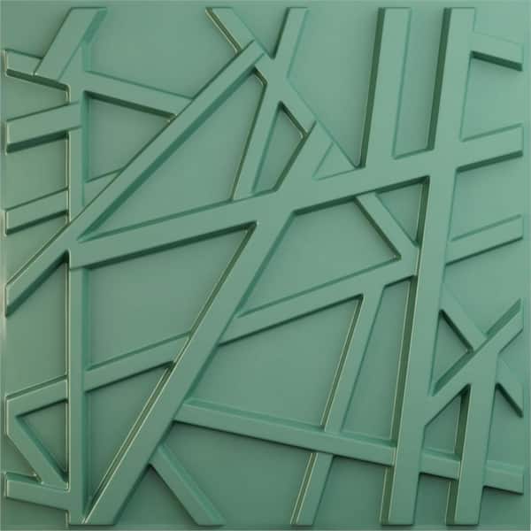 Ekena Millwork 19-5/8"W x 19-5/8"H Evergreen EnduraWall Decorative 3D Wall Panel, Sea Mist (12-Pack for 32.04 Sq.Ft.)