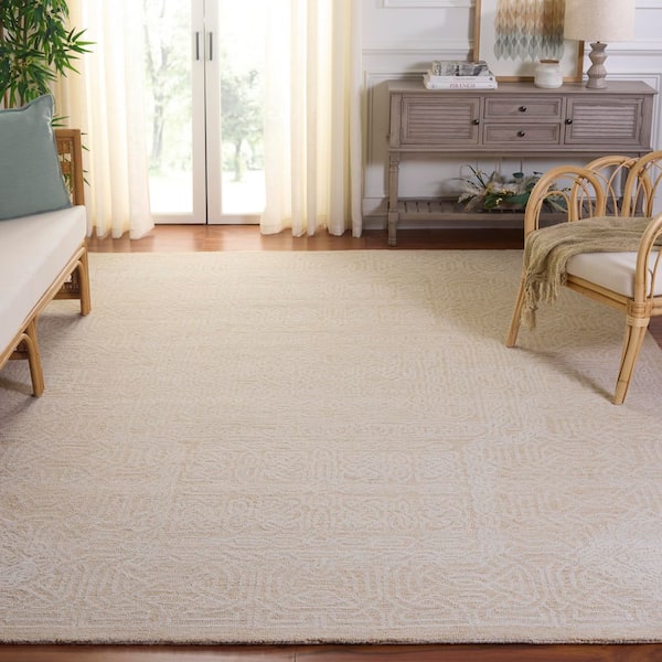 Ebony 9 ft. x 12 ft. Gold/Ivory Border Distressed Area Rug