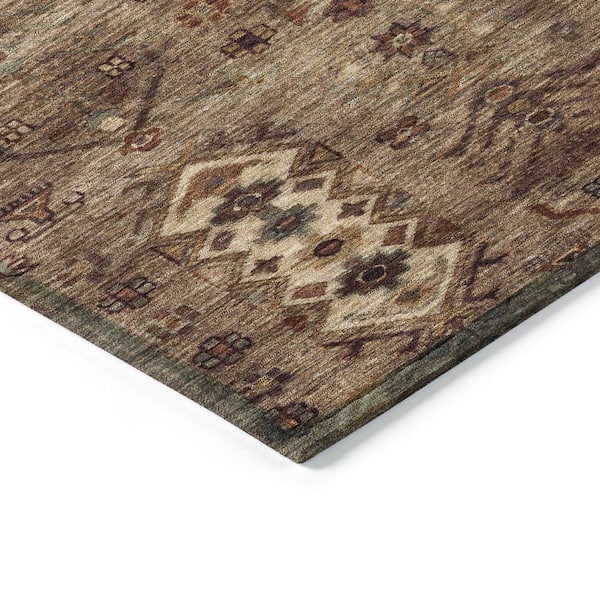 Chantille Machine Washable Indoor/Outdoor Abstract ACN2047 Brown 2 ft. 3 in. x 7 ft. 6 in. Runner Rug