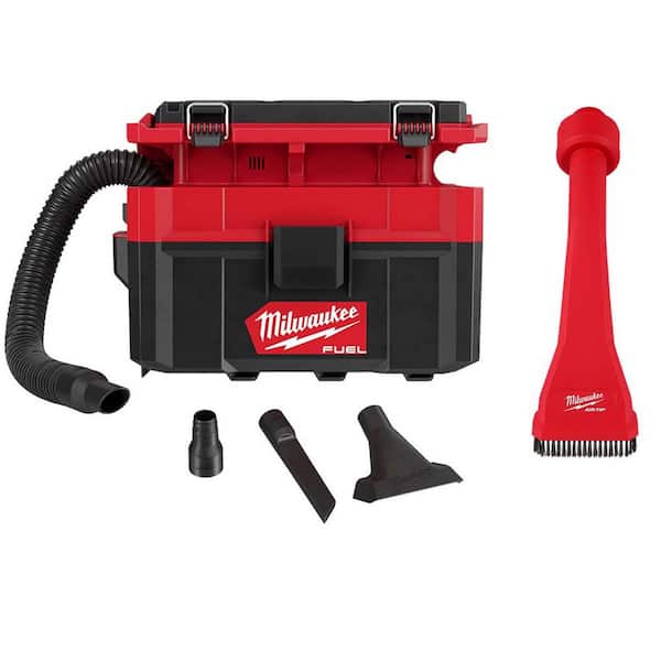 M18 FUEL PACKOUT Cordless 2.5 Gal Wet/Dry Vacuum w/AIR-TIP 1-1/4 in. - 2-1/2 in. (1-Piece) Claw Brush