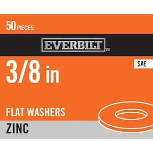 3/8 in. Zinc Flat Washer (50-Pack)