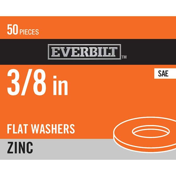 3/8 in. Zinc Flat Washer (50-Pack)