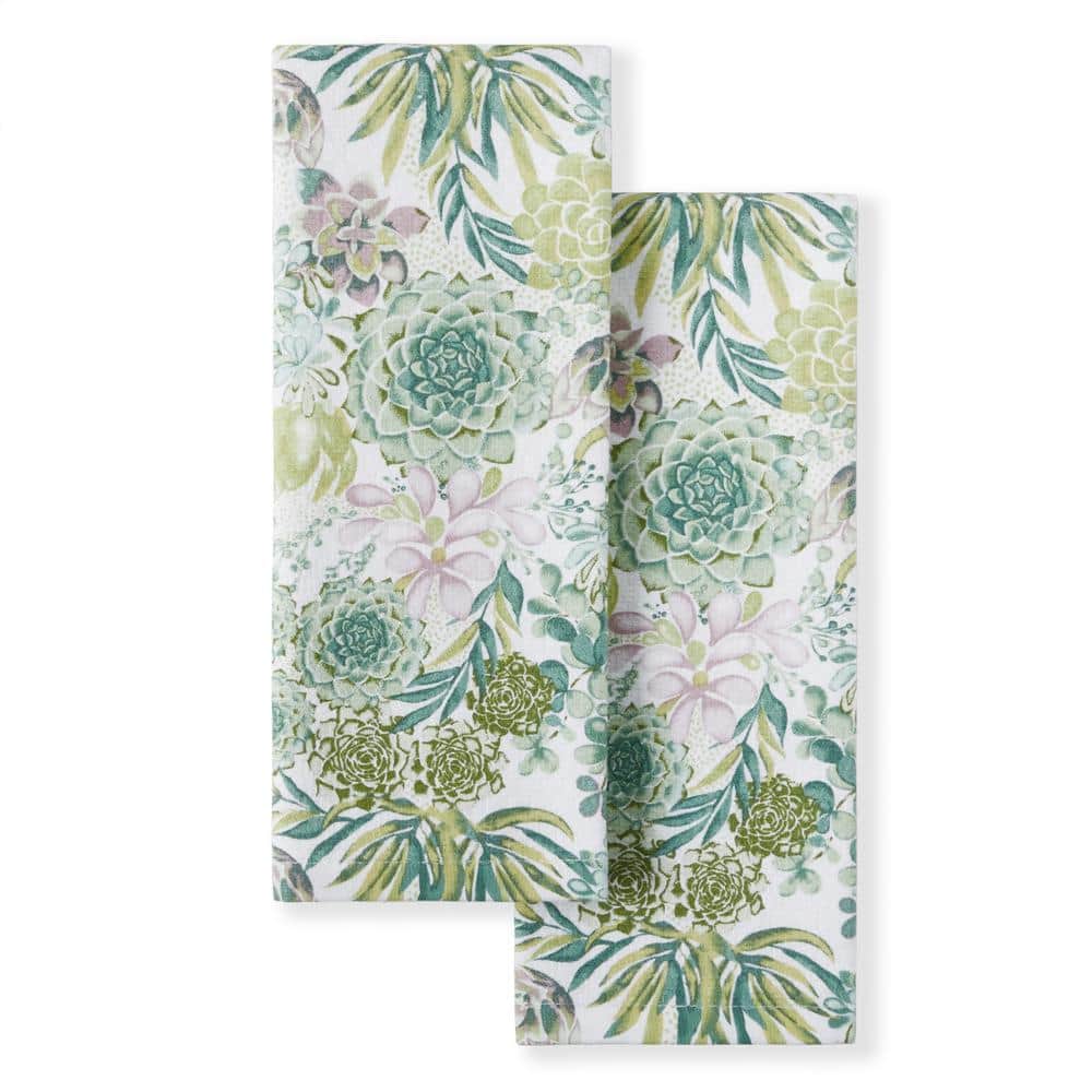 Martha Stewart Everyday Pink & Aqua Turkish Tile Kitchen Towel, 2