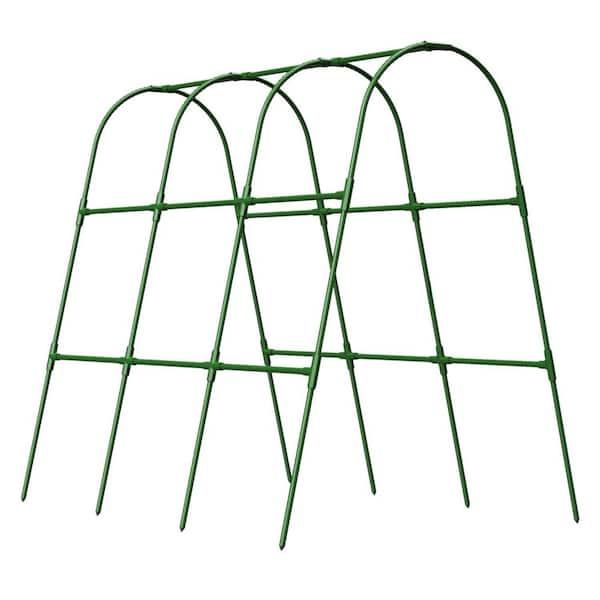 47.2 in. Green Metal Arch Cucumber Trellis, U-Shape Garden Trellis for Climbing Plants, Plant Support for Vine
