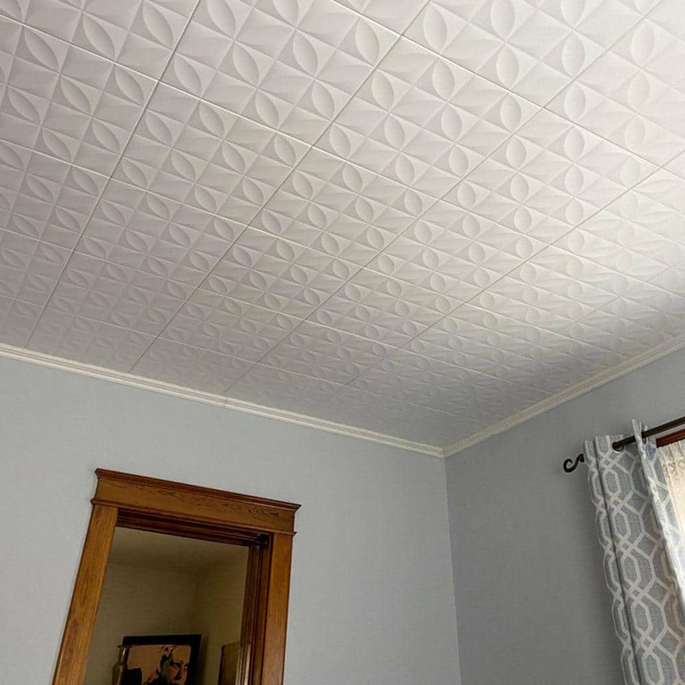 White Polystyrene Square Glue-up Ceiling Tile