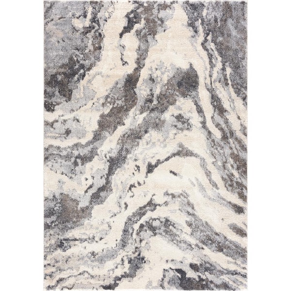 Abani Abani Rugs Sahara Greige Grey 8 ft. x 10 ft. Abstract Mountain Area Rug