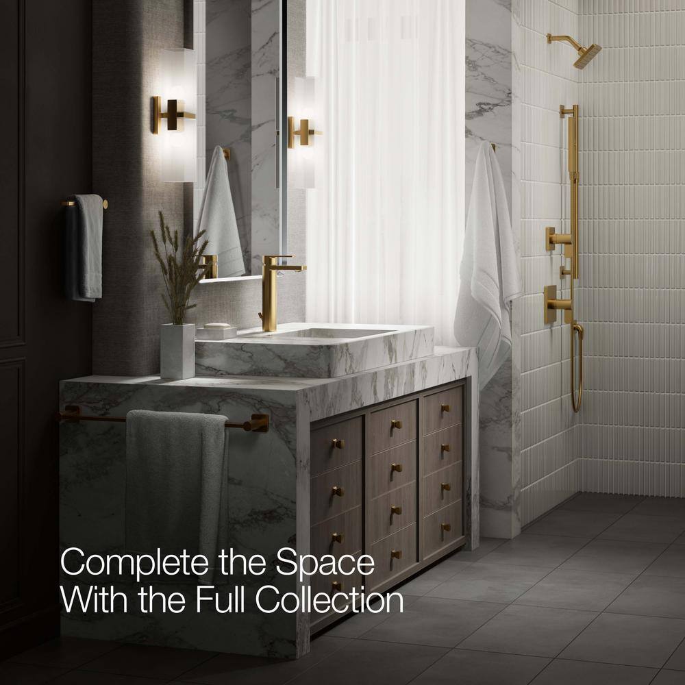 Vibrant Brushed Moderne Brass Tall Single-Handle Bathroom Faucet