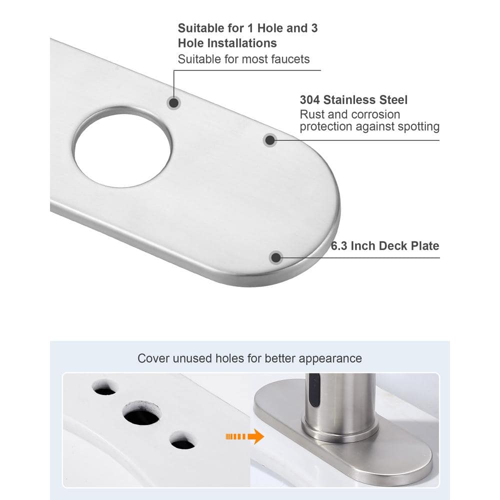 6.3-Inch Brushed Nickel Stainless Steel Escutcheon Plate